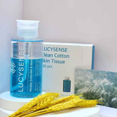 Combo tẩy trang Lucysense + Bông tẩy trang